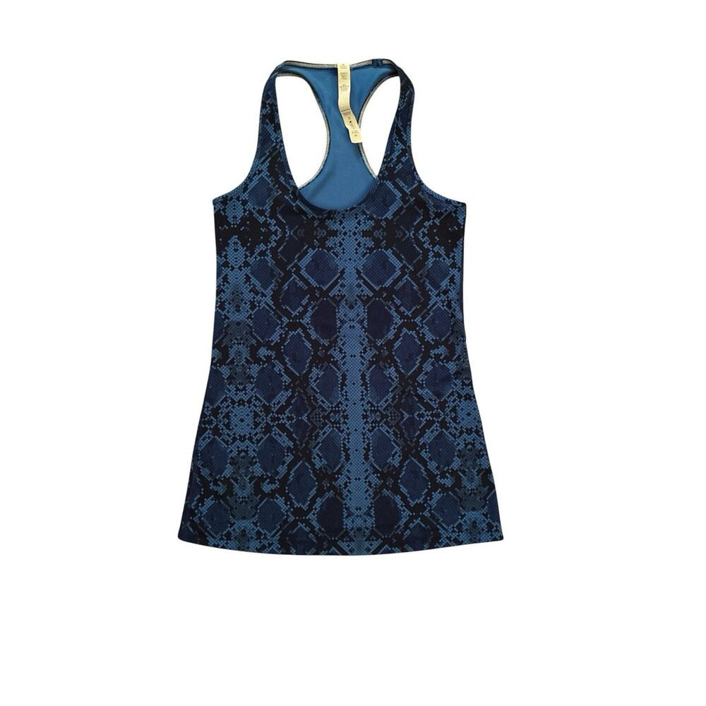 Lululemon Original Cool Racerback Sapphire Blue Ziggy Snake Print Size 6